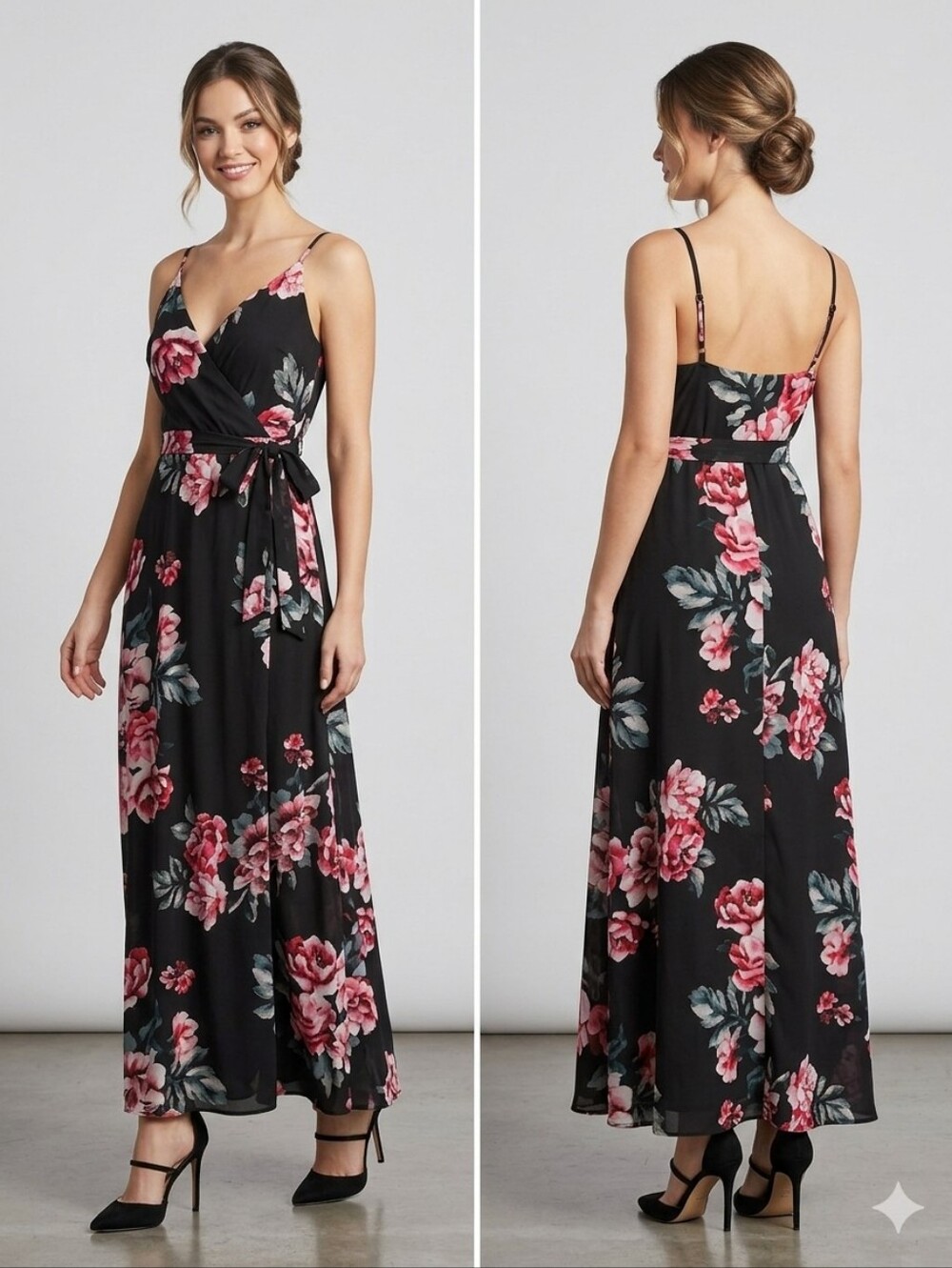 Nwt LULU’ S FLORAL  FLIRTATION WRAP DRESS SIZE SMALL‎